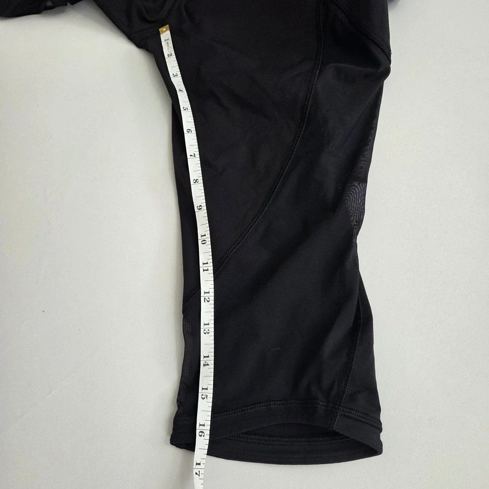 Lululemon Black Crop Leggings Womens Size 10 Running Training Activewear FLAWED